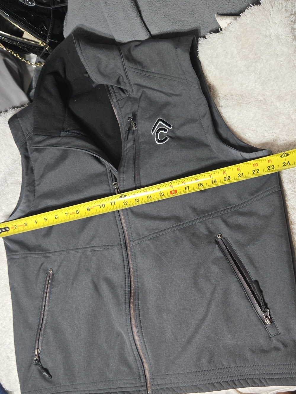 Rafter C Cowboy Collection Men's Zip Up Vest Sz Large Gray - Picture 8 of 9